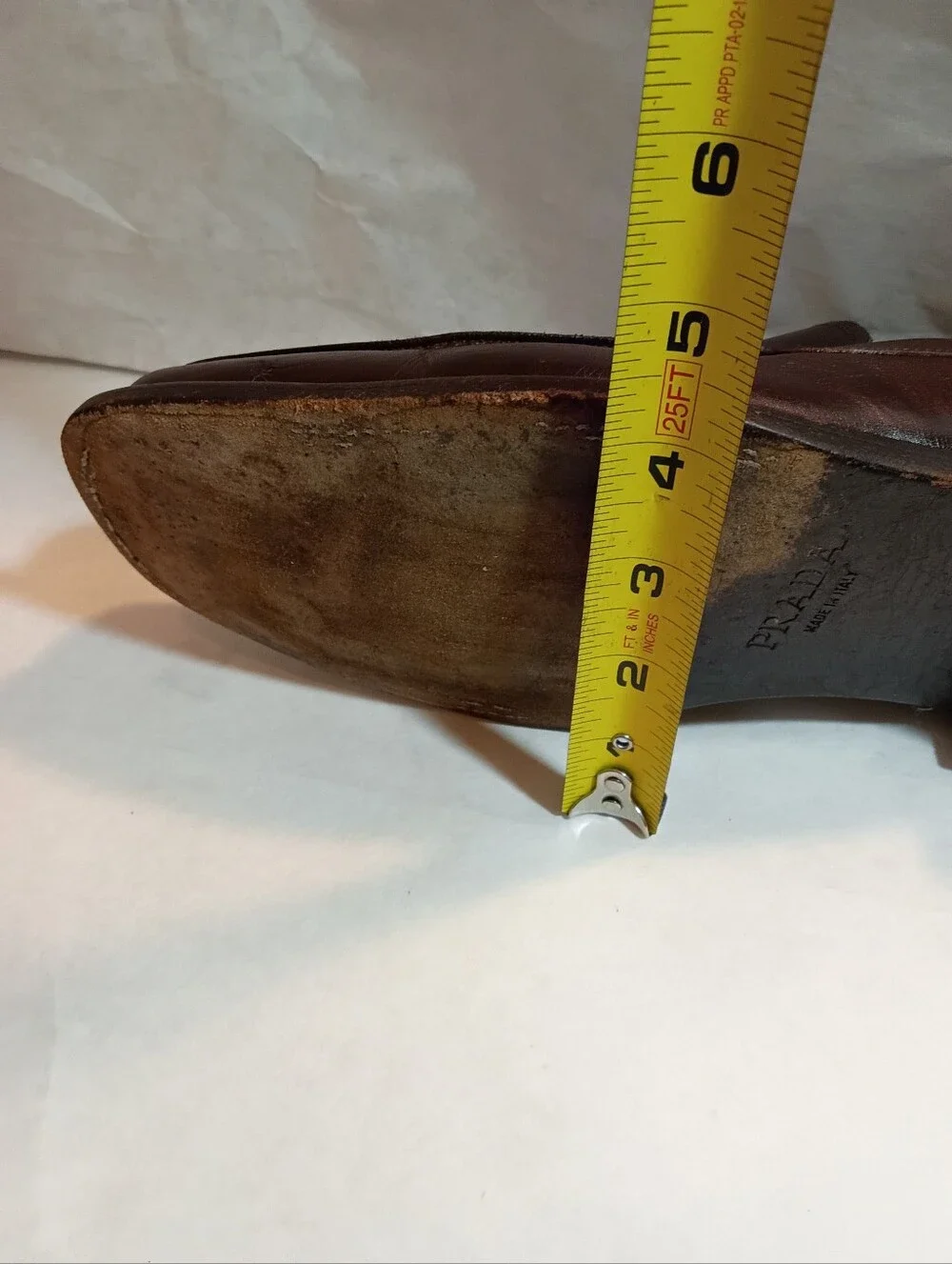 Prada Men's Brown Logo Leather Slip-On Loafers Italy Loafers Uk 8.5 Us 9.5